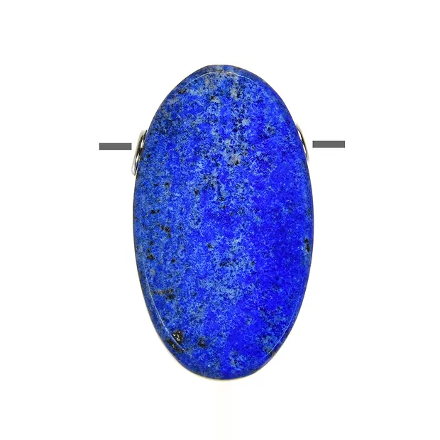 Oval Lapis Lazuli, gebohrt, 3,5 x 2,0cm, rhodiniert  | Marco Schreier