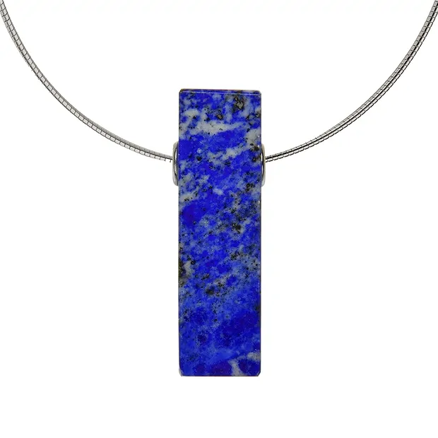 Lapis Lazuli cuboid, drilled, 3.5 x 1.0 cm, rhodiniert | Marco Schreier