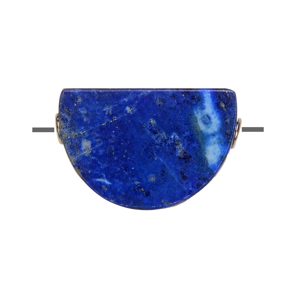 Demi-rond Lapis-lazuli percé, 3,0 x 2,5cm, rhodié | Marco Schreier