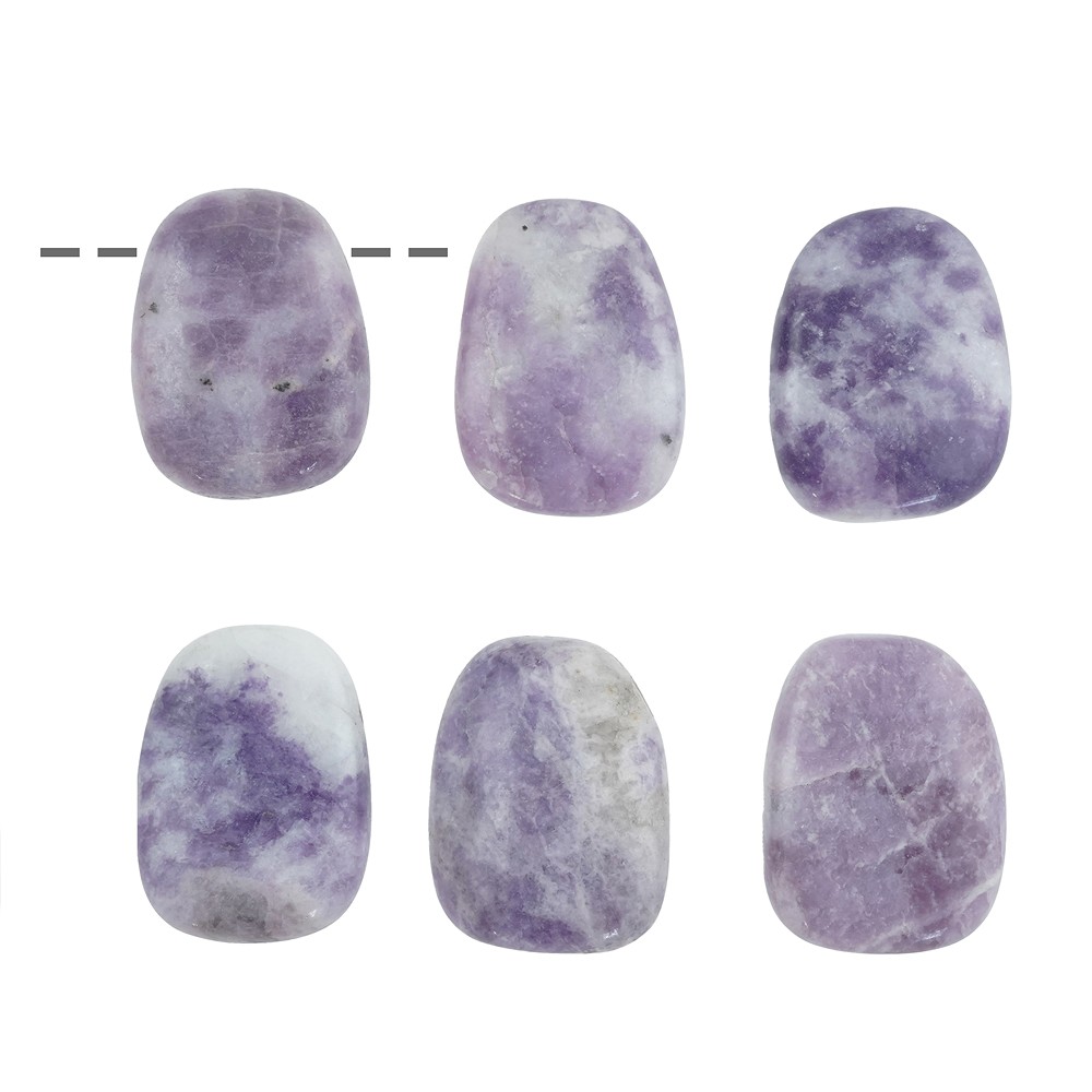 Trommelstein Lepidolith (stab.) gebohrt | GH Edelsteine, Heilsteine & Schmuck