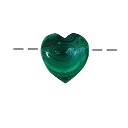 0410690625 Malaquita corazón (estabilizada) perforada, 2,5cm | Marco Schreier