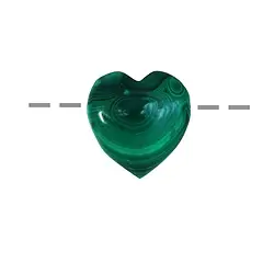 0410690625 Heart Malachite (stab.) drilled, 2,5cm | Schreier gems, healing stones & jewelry