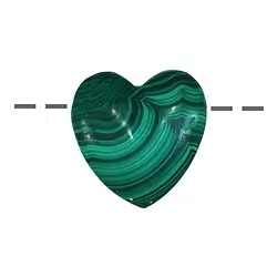 0410690635 Heart Malachite (stab.) drilled, 3,5cm | Schreier gems, healing stones & jewelry