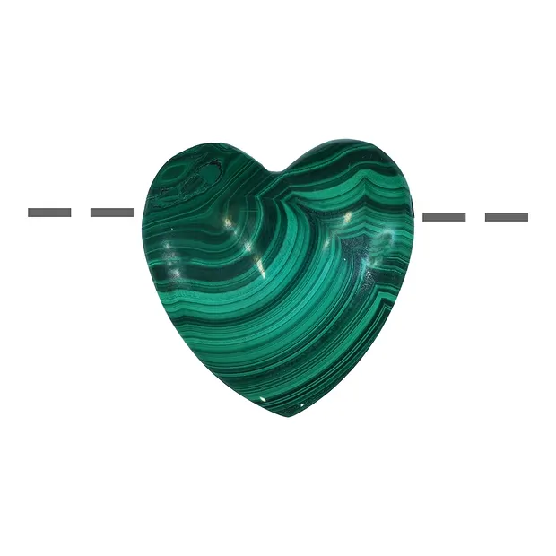 Heart Malachite (stab.) drilled, 3,5cm | Schreier gems, healing stones & jewelry