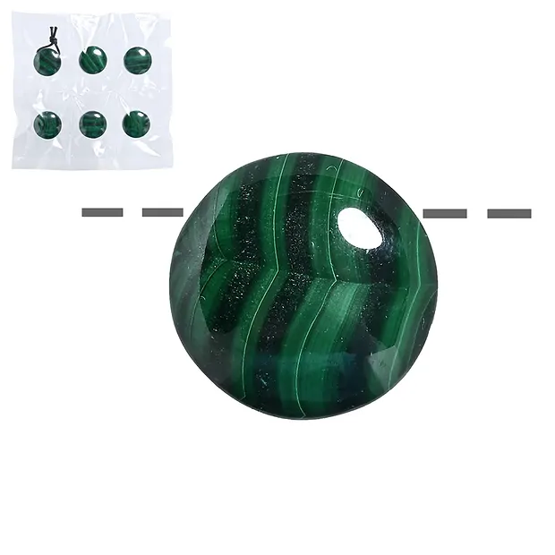 Circle Malachite (stab.), drilled, 2.0cm (6 pcs./ PU) | Marco Schreier