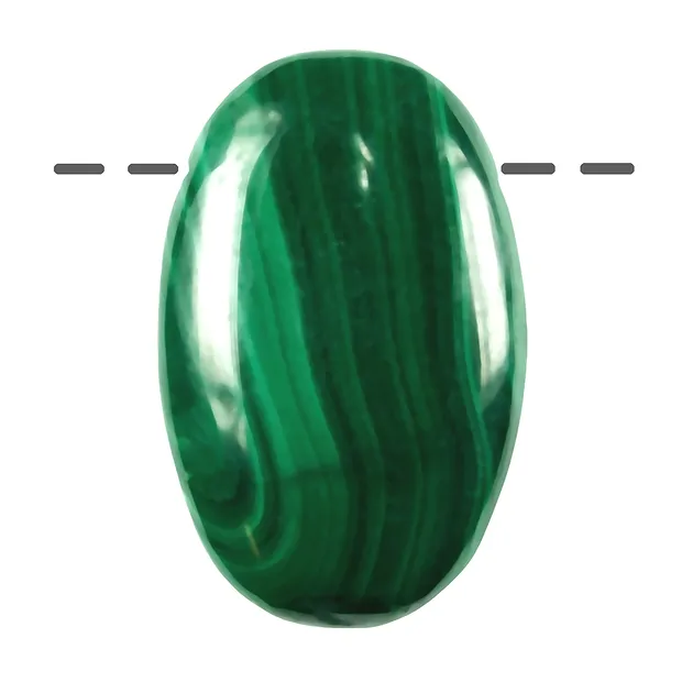 Lente di pietra Malachite (stab.) forata | grossista gemme e pietre curative