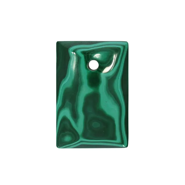 Rectangle Malachite (stab.) percé frontale, 3,0 x 2,0cm | Marco Schreier