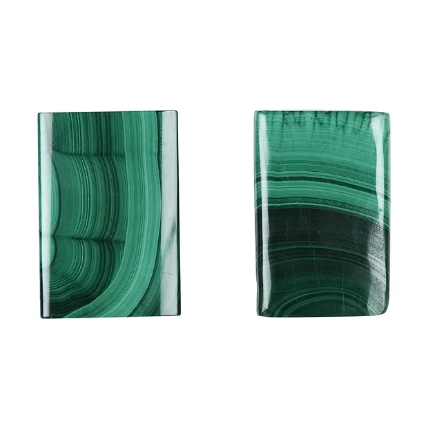 Malaquita rectangular (estabilizada) perforada, 3,5 x 2,5 cm | Marco Schreier