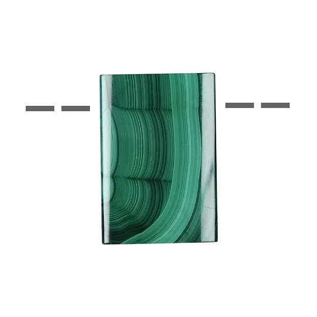 Rectangle Malachite (stab.) percé, 3,5 x 2,5cm | Marco Schreier