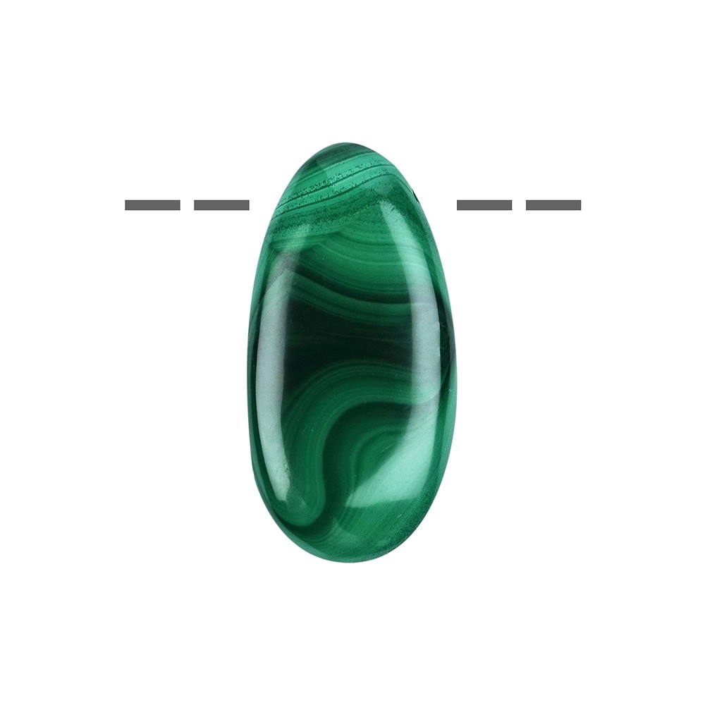 Drilled drop of Malachite (stab.), 4.0 x 2.0cm | gems, healing stones & jewelry