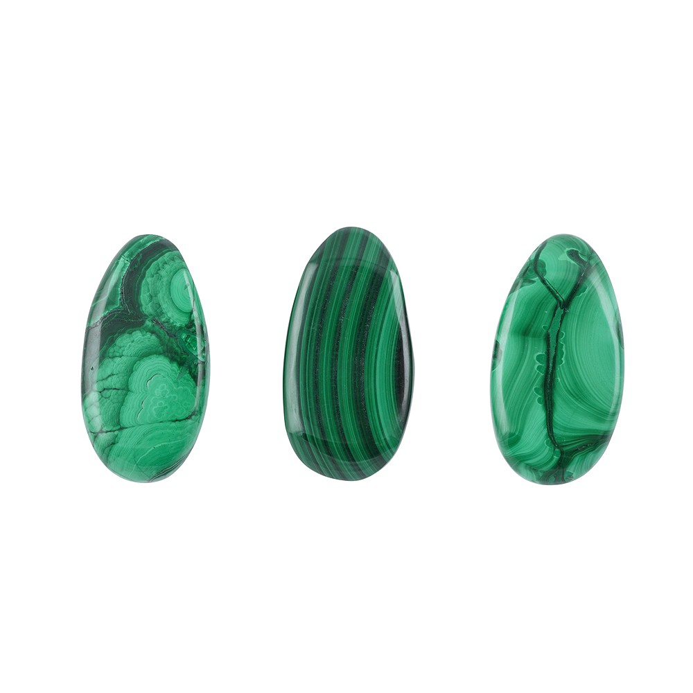 Piedra rodada Malaquita (estabilizada) perforada, 4.0cm | Marco Schreier