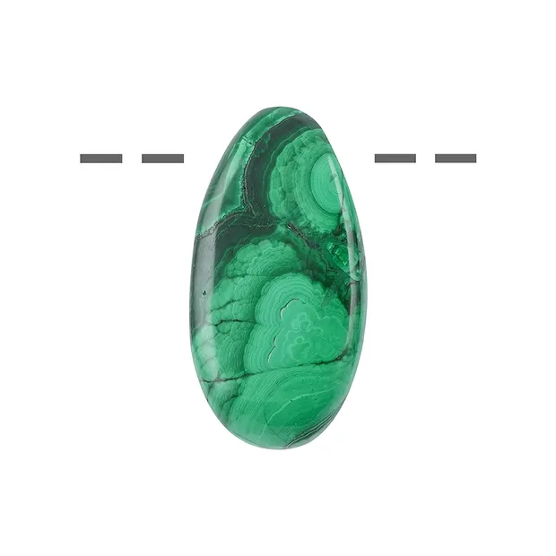 Pietra burattata Malachite (stab.) forata, 4,0cm | Marco Schreier