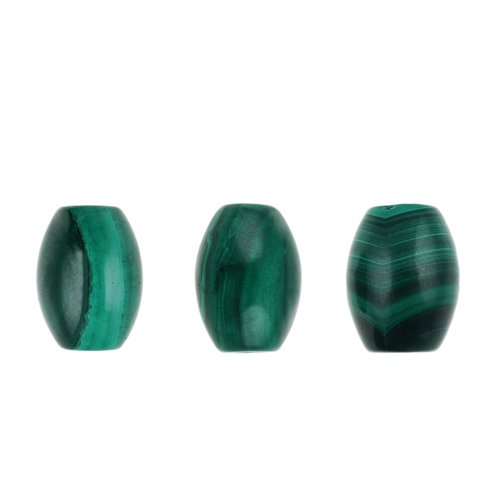 Malachite barrel, drilled, 1.4 x 1.0 cm (3 pcs./ PU) | Marco Schreier
