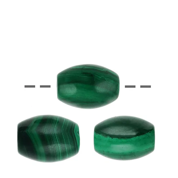 Tonneau Malachite, percé, 1,4 x 1,0cm (3 pcs/UC) | Marco Schreier
