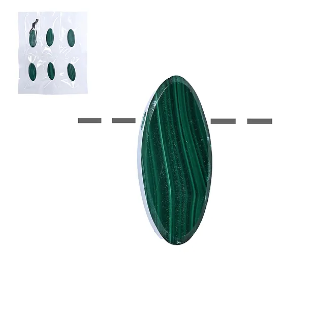 Marquise Malachite (stab.), drilled, 3.0cm (6 pcs./ PU) | Marco Schreier