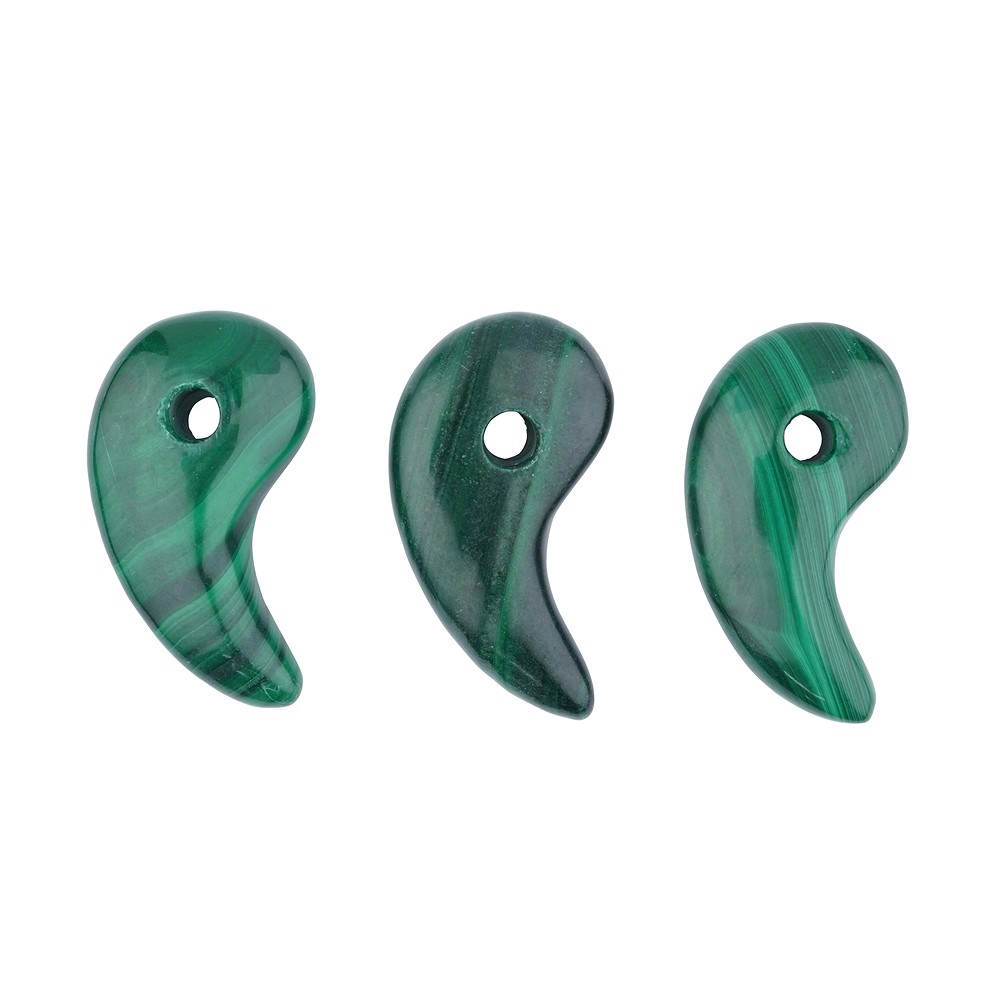 Magatama Malachite (stab.), percée, 3,2cm | Marco Schreier