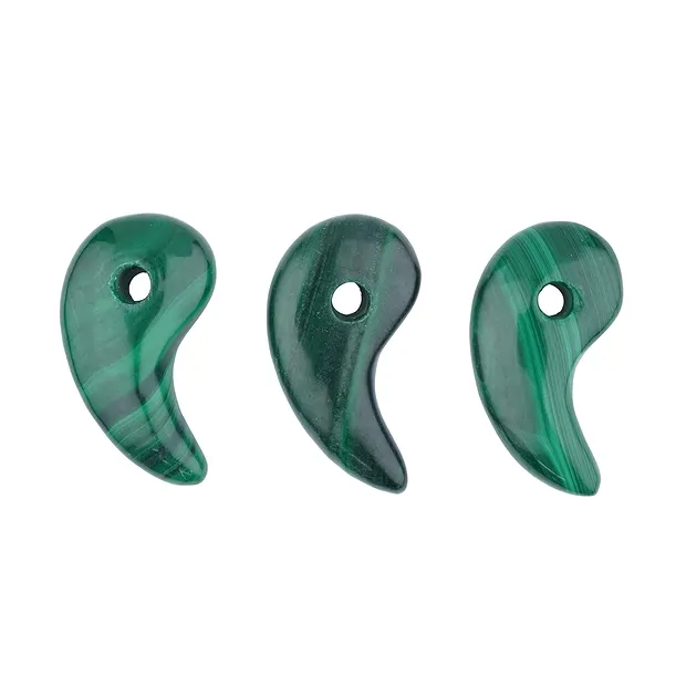 Magatama Malachite (stab.), percée, 3,2cm | Marco Schreier