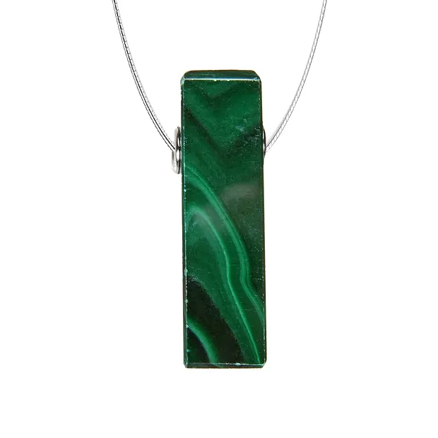 Cuboide de Malaquita perforado (estabilizado), 3,5 x 1,0 cm, rodinado | Marco Schreier
