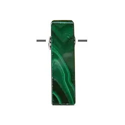 0410699705 Quader Malachit (stab.) gebohrt, 3,5 x 1,0cm, rhodiniert | Marco Schreier