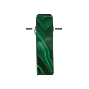 Quader Malachit (stab.) gebohrt, 3,5 x 1,0cm, rhodiniert | Marco Schreier