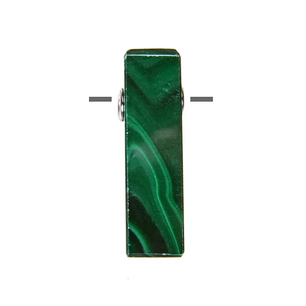 Quader Malachit (stab.) gebohrt, 3,5 x 1,0cm, rhodiniert | Marco Schreier