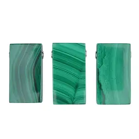 Malachite cuboid (stab.), drilled, 4.0 cm, rhodiniert caps | Marco Schreier