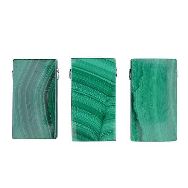 Parallélépipède rectangle Malachite (stab.), percé, 4,0cm, calottes rhodiées | Marco Schreier