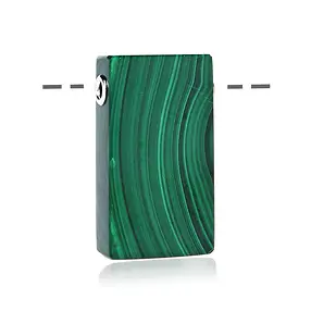Malachite cuboid (stab.), drilled, 4.0 cm, rhodiniert caps | Marco Schreier