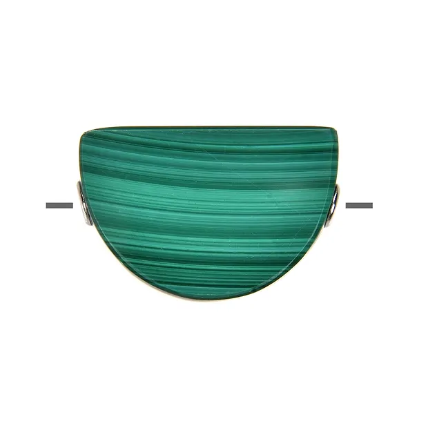 Malachite semitonda (stab.) forata, 3,0 x 2,5 cm, rodiata | Marco Schreier