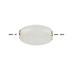 0411196518 Schmuckkugel Schneequarz 18 x 12mm, vergoldet | Edelsteine, Heilsteine & Schmuck