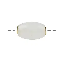 0411196518 Jewelry Bead Snow Quartz 18 x 12mm, gold-plated | gems, healing stones & jewelry