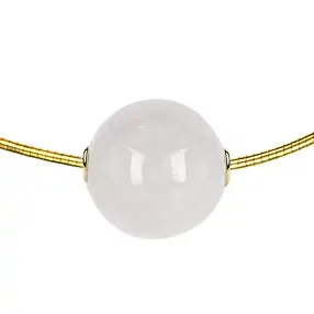 Schmuckkugel Schneequarz 20mm, vergoldet | GH Edelsteine, Heilsteine & Schmuck