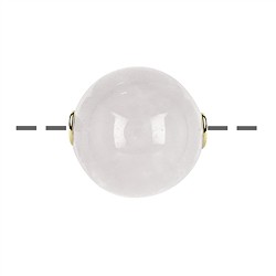 0411196820 Jewelry Bead Snow Quartz 20mm, gold-plated | wholesaler gems & healing stones
