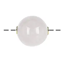 0411196820 Jewelry Bead Snow Quartz 20mm, gold-plated | wholesaler gems & healing stones