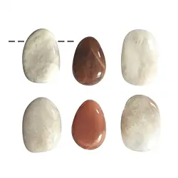 0411393002 Piedra de luna rodada perforada | piedras preciosas, piedras curativas y joyería