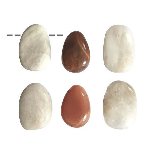 Piedra de luna rodada perforada | piedras preciosas, piedras curativas y joyería