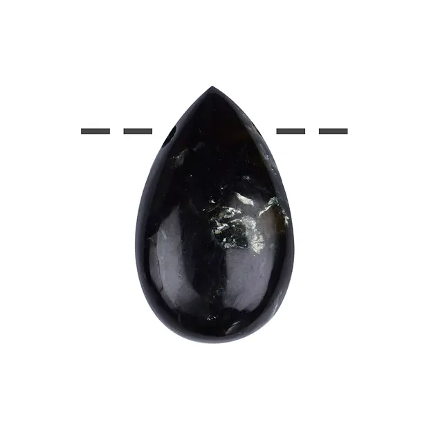 Cabujón gota Moscovita mica (estabilizado) perforado, 3,0cm | Marco Schreier