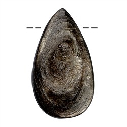 0411595607 Cabochon drop muscovite mica (stab.) drilled, 5.5cm | Marco Schreier