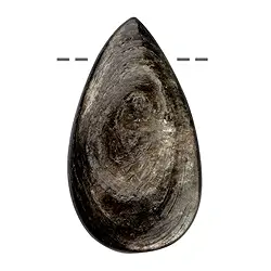 0411595607 Cabochon drop muscovite mica (stab.) drilled, 5.5cm | Marco Schreier