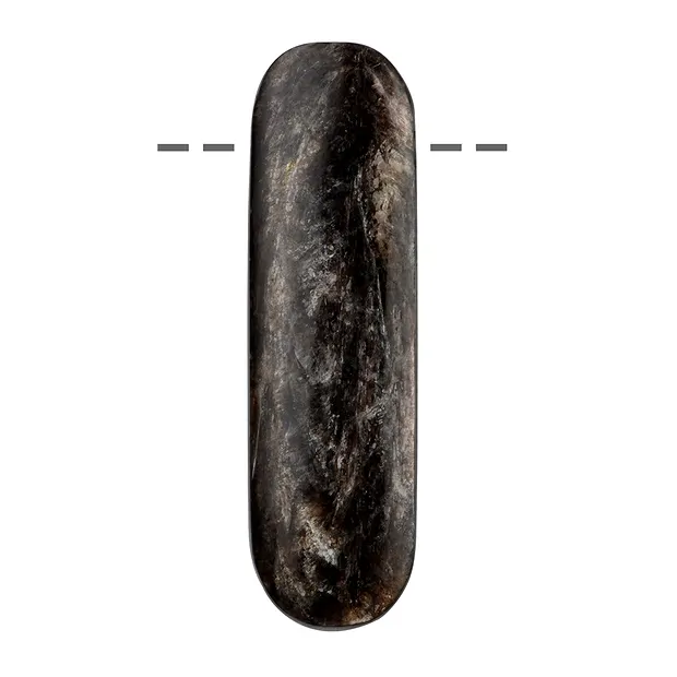 Cabochon ovale long, Muscovite (stab.) percée, 6,0cm | Marco Schreier