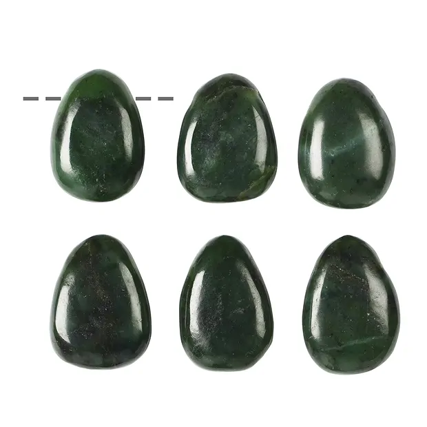 Trommelstein Nephrit gebohrt | Mineralienhandel Edelsteine, Heilsteine & Schmuck