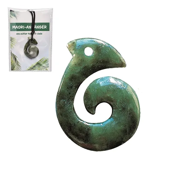 Pendentif maori hameçon avec encart dans une pochette | Marco Schreier