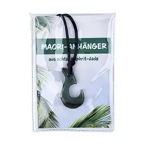 Maori pendant fish hook small with insert in pouch | Marco Schreier