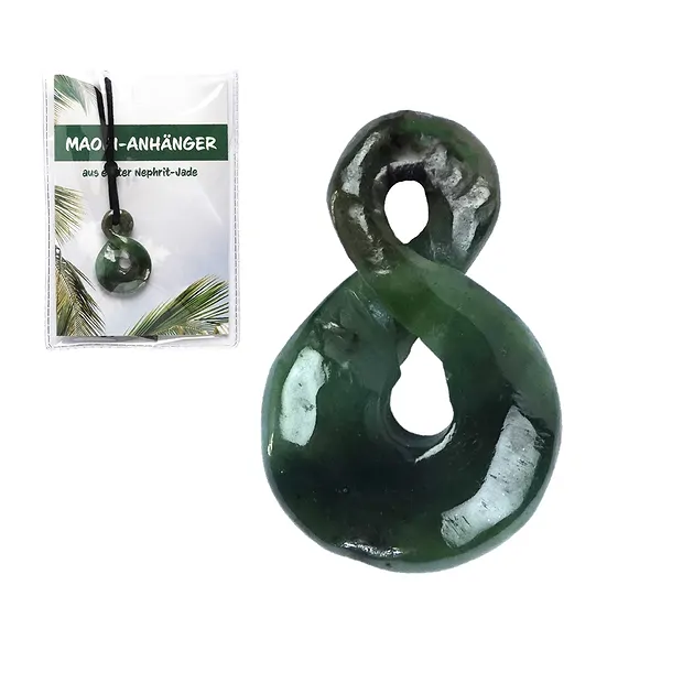 Maori-Anhänger Schlaufe mit Beileger in Pouch | Edelsteine, Heilsteine & Schmuck
