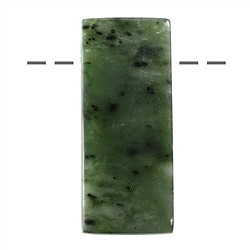 0411695612 Cabochon rectangle de Néphrite (Indonésie) percé, 05cm | Marco Schreier