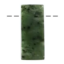 0411695612 Cabochon rectangle de Néphrite (Indonésie) percé, 05cm | Marco Schreier