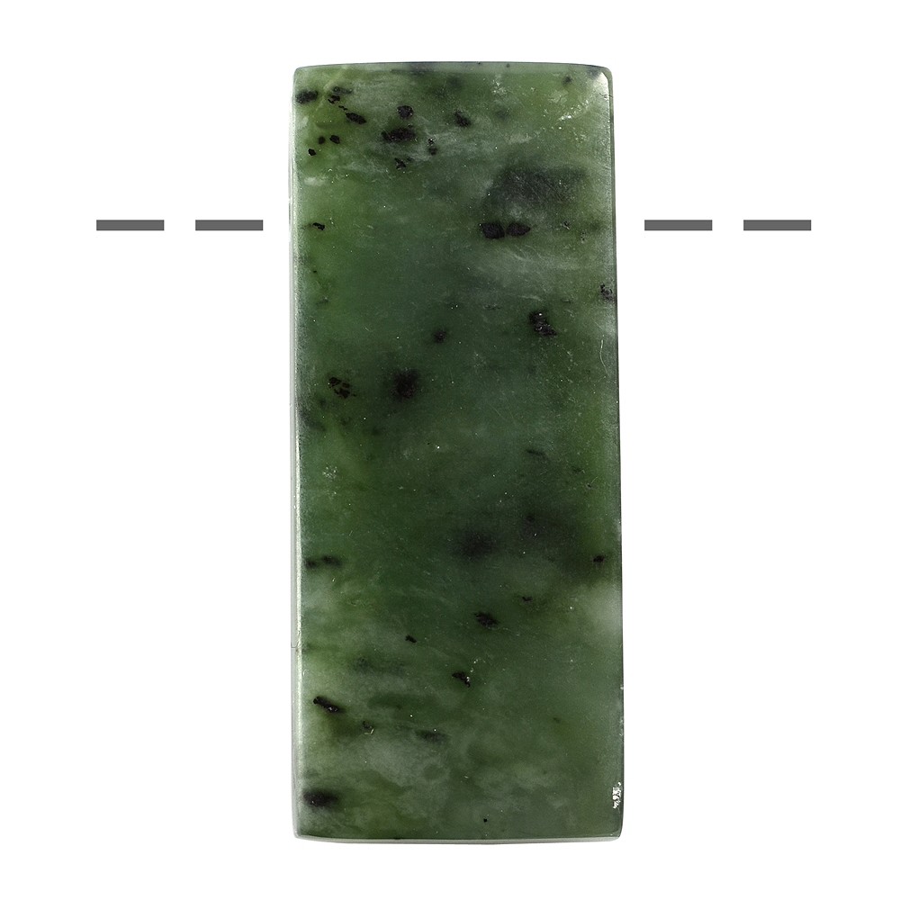 Cabochon rectangle Nephrite (Indonesia) drilled, 05cm | Marco Schreier