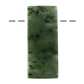 Cabochon rectangle Nephrite (Indonesia) drilled, 05cm | Marco Schreier