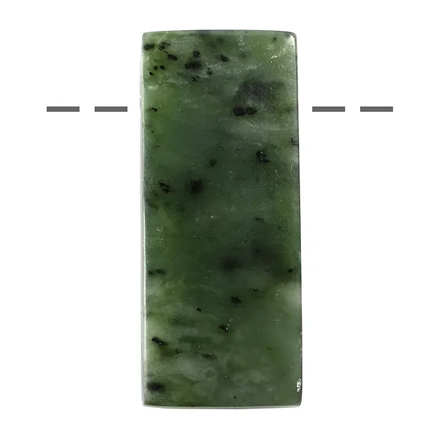 Cabochon rectangle de Néphrite (Indonésie) percé, 05cm | Marco Schreier