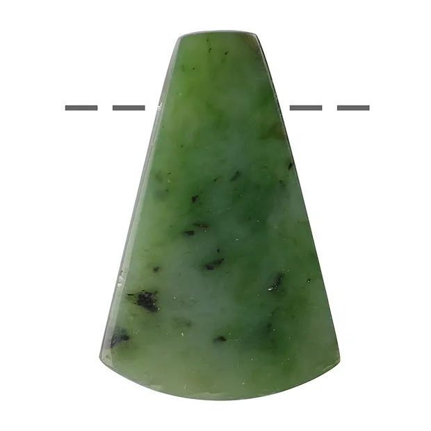 Cabochon trapezoidal de Nefrita (Indonesia) perforado, 04,5cm | Marco Schreier